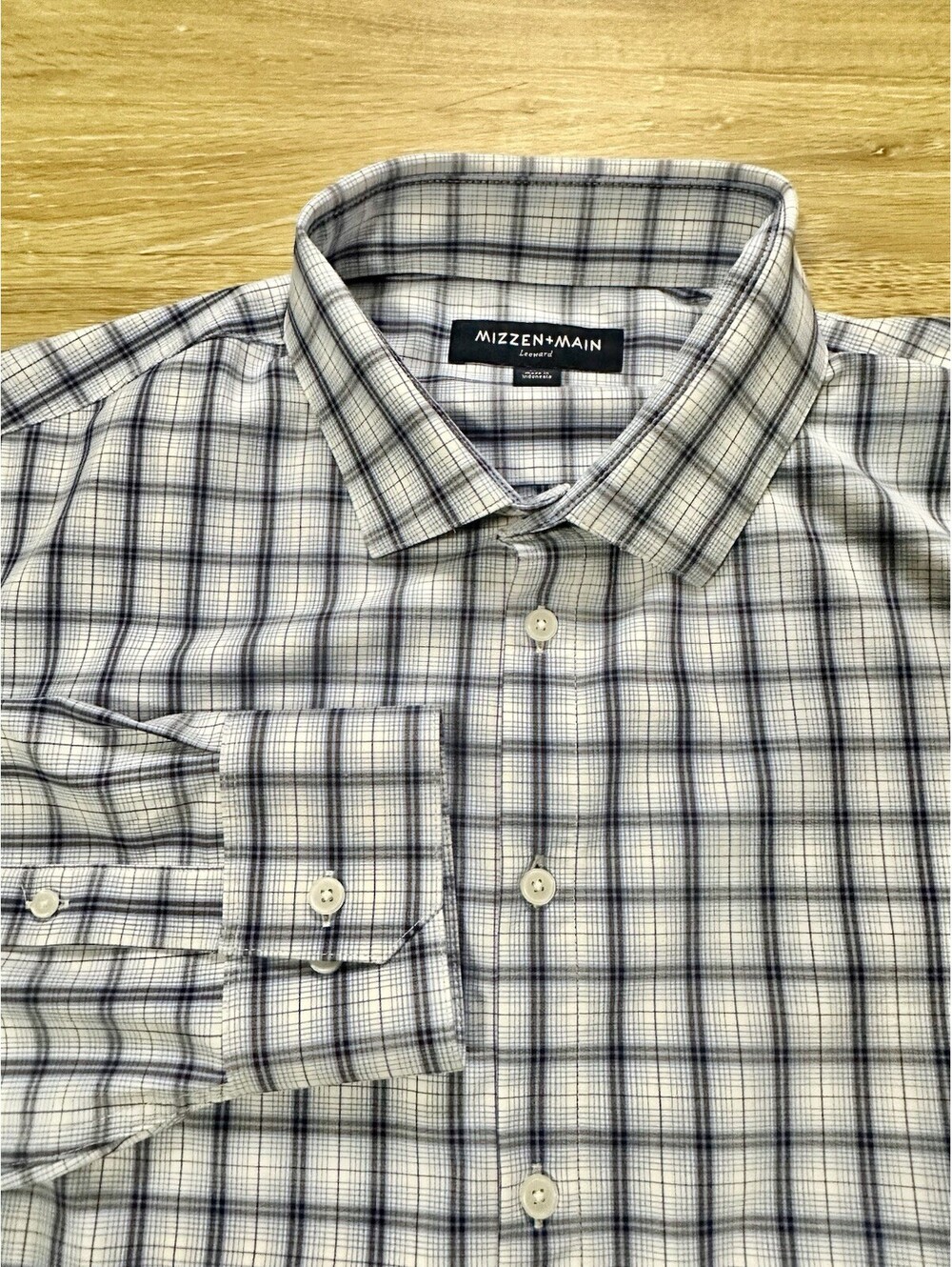 Mizzen Main Shirt Mens XL Trim Fit Leeward Performance Stretch Button Down Plaid